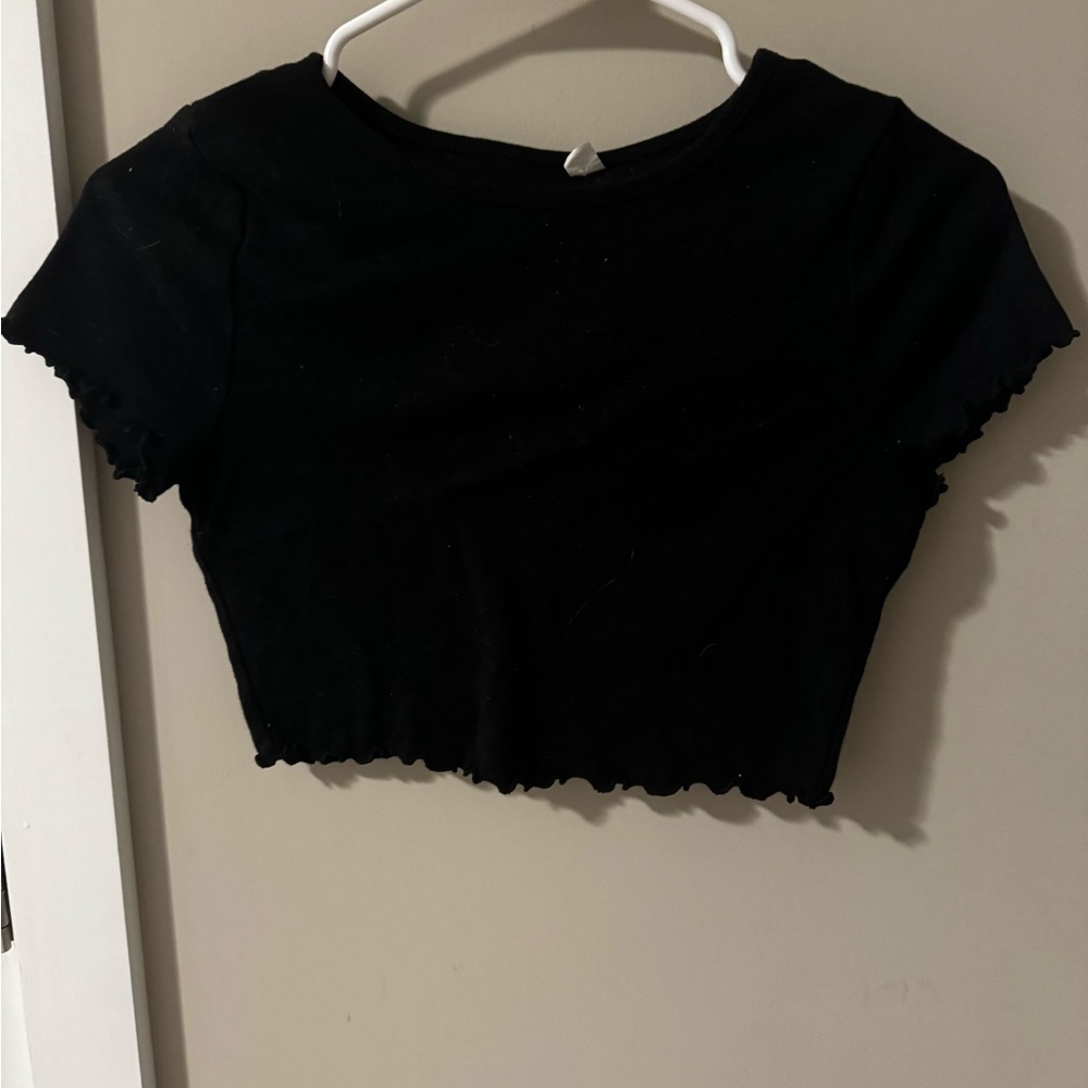 Pacsun black detailed crop top